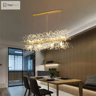 Elegant Crystal Led Chandelier - Nordic Gold And Silver Dandelion Design Perfect For Living Rooms