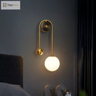 Elegant Modern Wall Lamp With Glass Ball Lampshade - Led Gold Luminaire Ideal For Home Decor Living