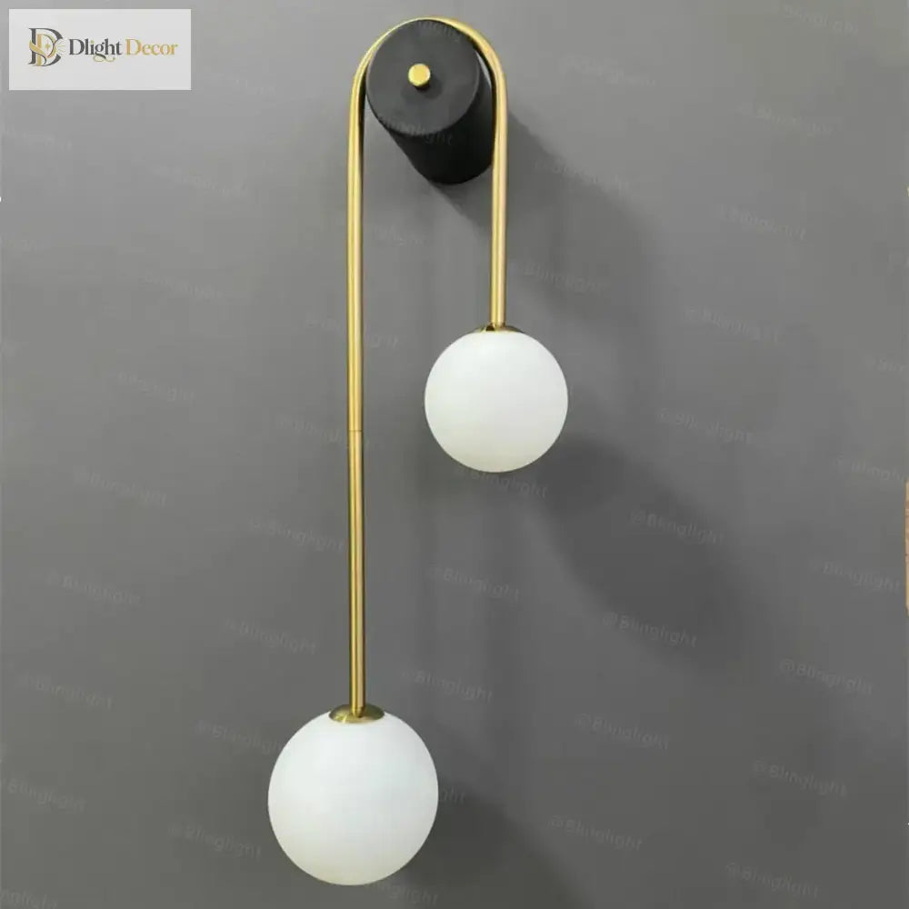 Elegant Modern Wall Lamp With Glass Ball Lampshade - Led Gold Luminaire Ideal For Home Decor Living