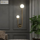 Elegant Modern Wall Lamp With Glass Ball Lampshade - Led Gold Luminaire Ideal For Home Decor Living