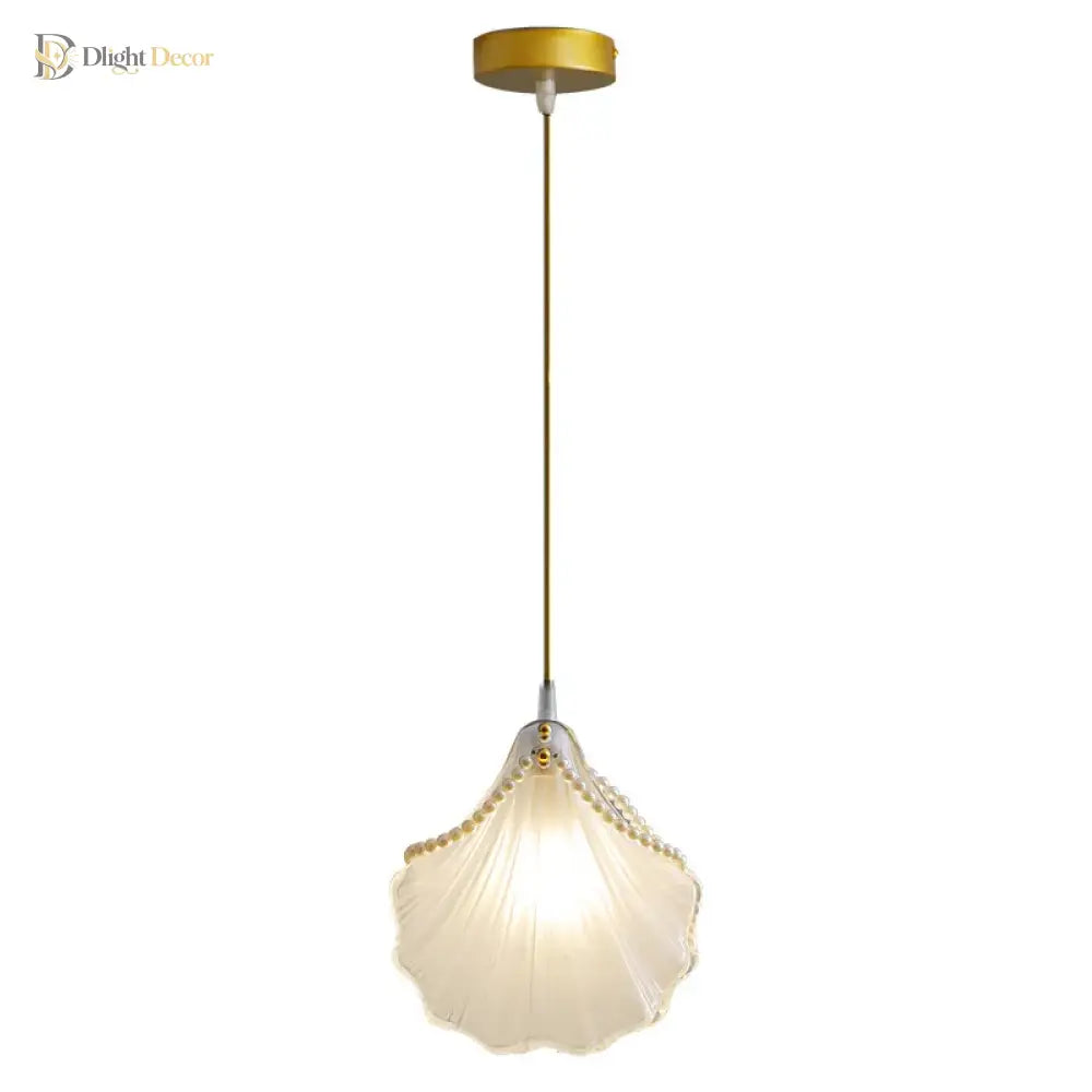 Elegant French Pastoral Pearl Shell Chandelier - A Modern Minimalist Fixture For Master Bedrooms