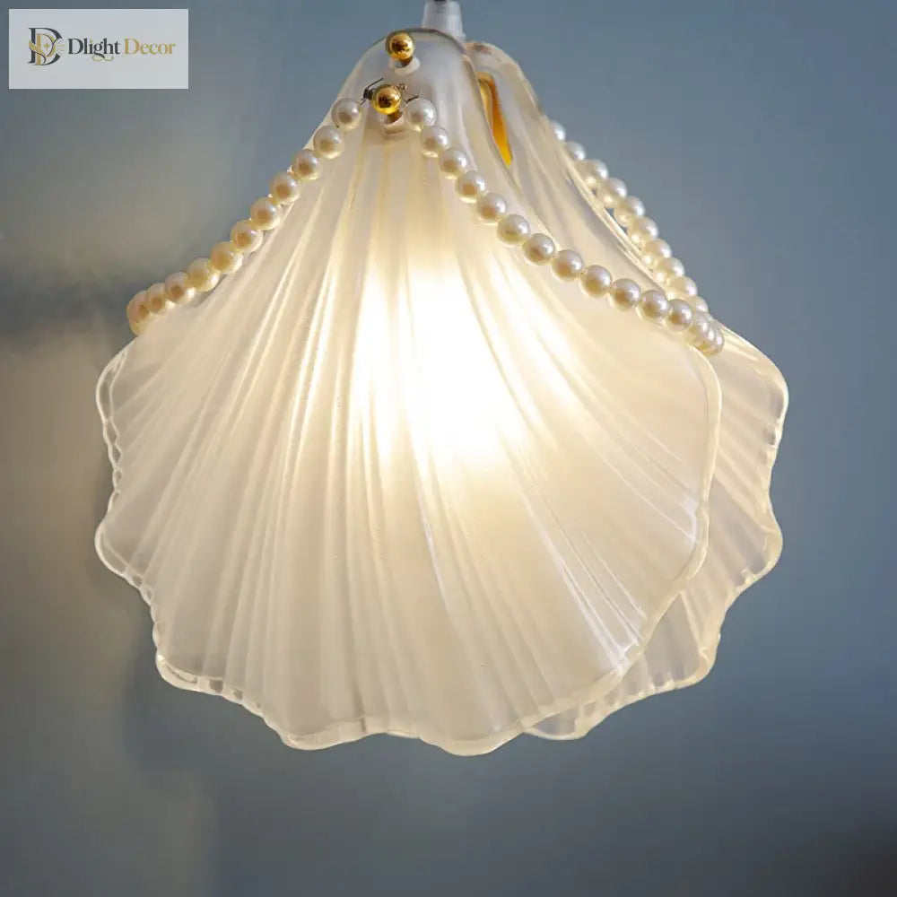 Elegant French Pastoral Pearl Shell Chandelier - A Modern Minimalist Fixture For Master Bedrooms