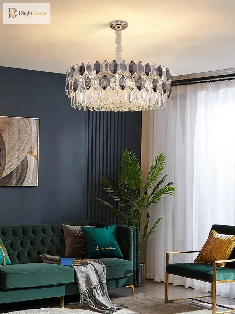 Elegant Crystal Chandelier With A Touch Of Light Luxury - Post - Modern Golden Beauty For Living