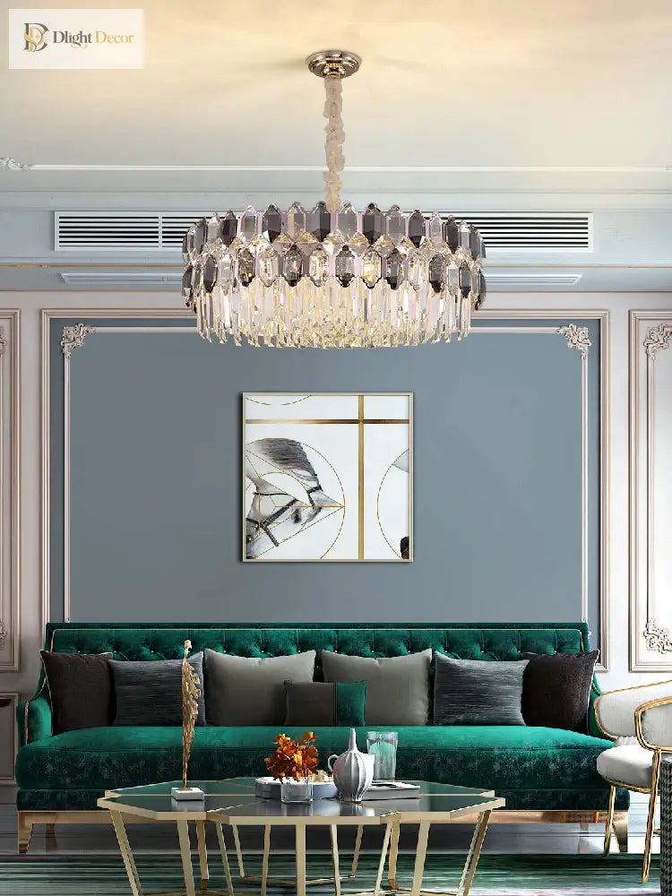 Elegant Crystal Chandelier With A Touch Of Light Luxury - Post - Modern Golden Beauty For Living