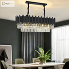 Elegant Black Crystal Chandelier - A Postmodern Light Luxury Addition For Modern Living Rooms And