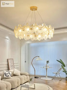 Elegant French Light Luxury Glass Chandelier - Modern Golden Rectangular Dining Room And Living