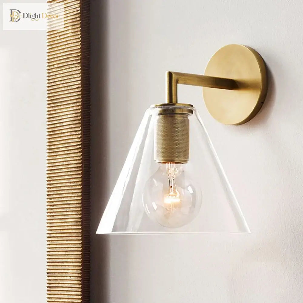 Elegant Gold Glass Wall Lamp - Post - Modern Lighting For Living Dining And More Wall Lamp