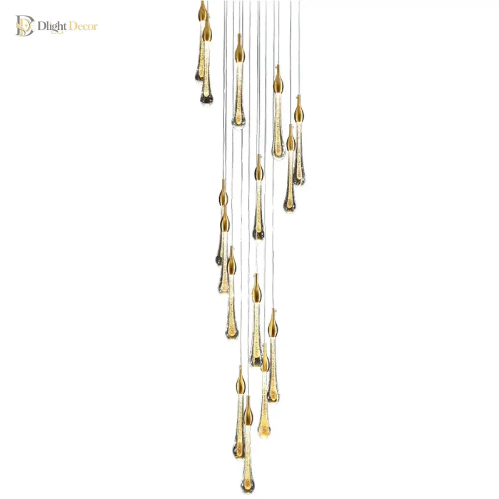 Elegant Postmodern Spiral Staircase Chandelier - A Creative Lighting Fixture For Bedrooms Dining