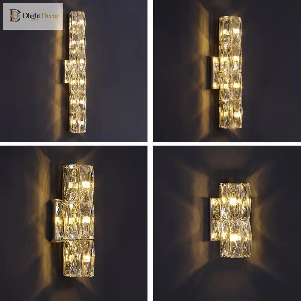 Elena - Modern Simple Light Luxury High - End Crystal Wall Lamp Living Room Tv Background Corridor