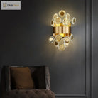 Eliana - New Modern Wall Sconce Lighting For Bedroom Brushed Gold Crystal Lamps Home Decoration Led