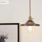 Eliana Scalloped Pendant: Vintage Charm With Green Hue (Multiple Color Options)