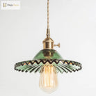 Eliana Scalloped Pendant: Vintage Charm With Green Hue (Multiple Color Options)
