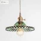 Eliana Scalloped Pendant: Vintage Charm With Green Hue (Multiple Color Options)