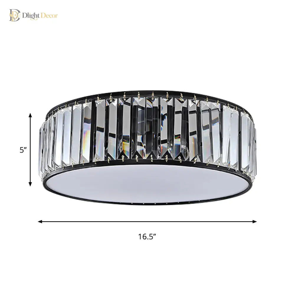 Elizabeth Crystal Drum Fixture - Modern Elegance For Bedrooms Ceiling Light