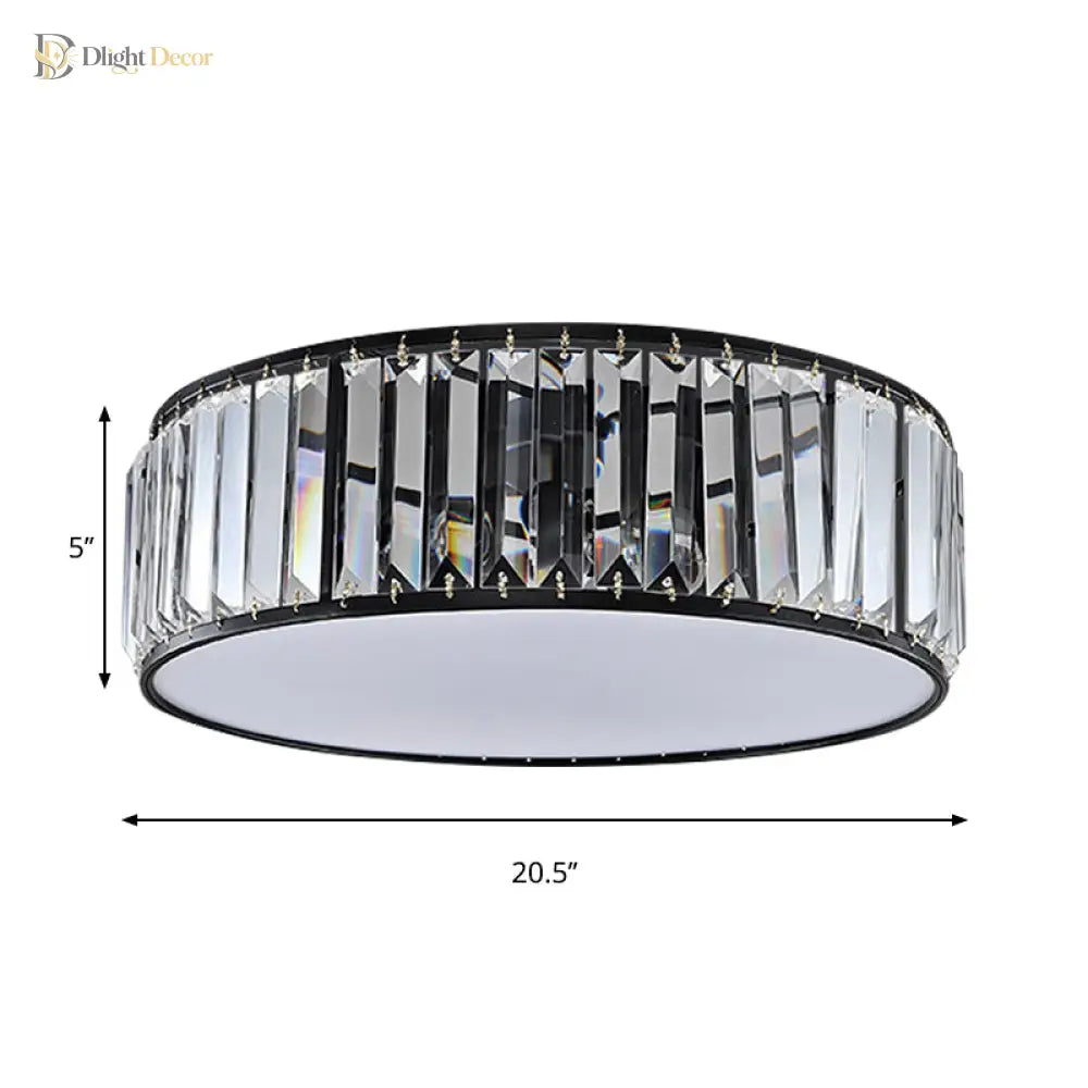 Elizabeth Crystal Drum Fixture - Modern Elegance For Bedrooms Ceiling Light