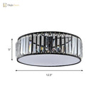 Elizabeth Crystal Drum Fixture - Modern Elegance For Bedrooms Ceiling Light