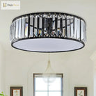 Elizabeth Crystal Drum Fixture - Modern Elegance For Bedrooms Ceiling Light