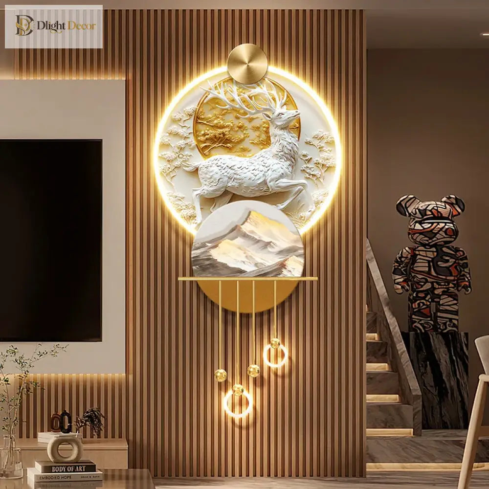 Dlight Decor Elk Mural LED Wall Light Pendant Wall Art