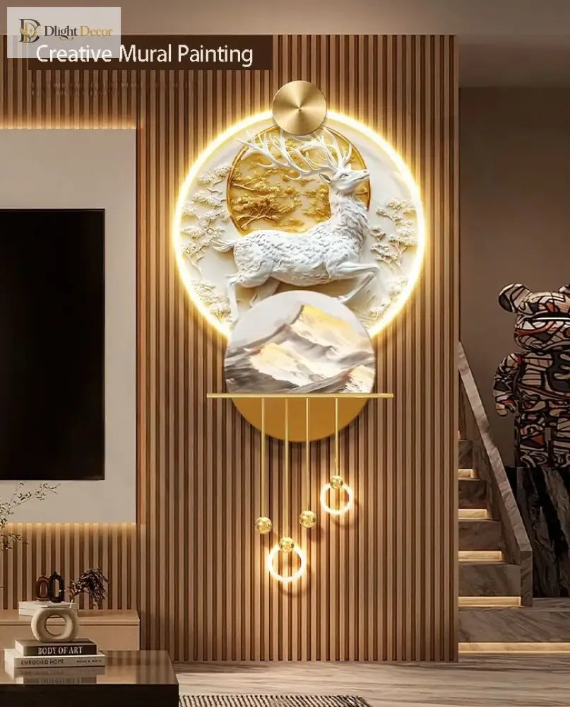 Dlight Decor Elk Mural LED Wall Light Pendant Wall Art