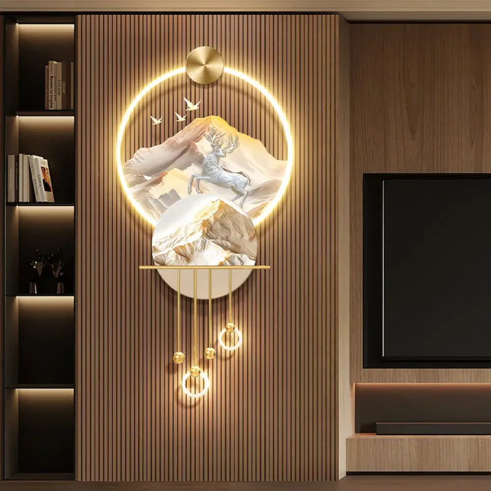 Dlight Decor Elk Mural LED Wall Light Pendant Wall Art