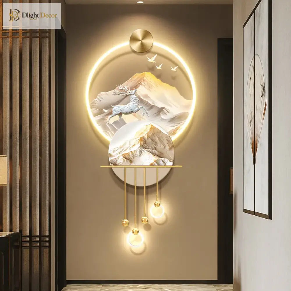 Dlight Decor Elk Mural LED Wall Light Pendant Wall Art
