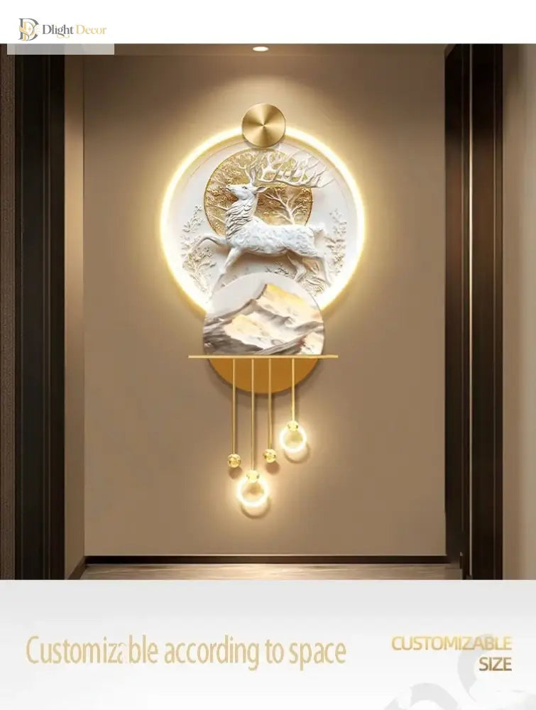 Dlight Decor Elk Mural LED Wall Light Pendant Wall Art