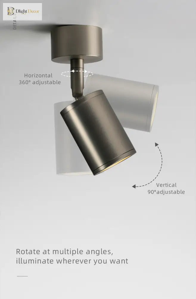 Ella’s Led Ceiling Spotlight In Nickel - 7W Cri97 With Flicker - Free Design And Rotational Accent