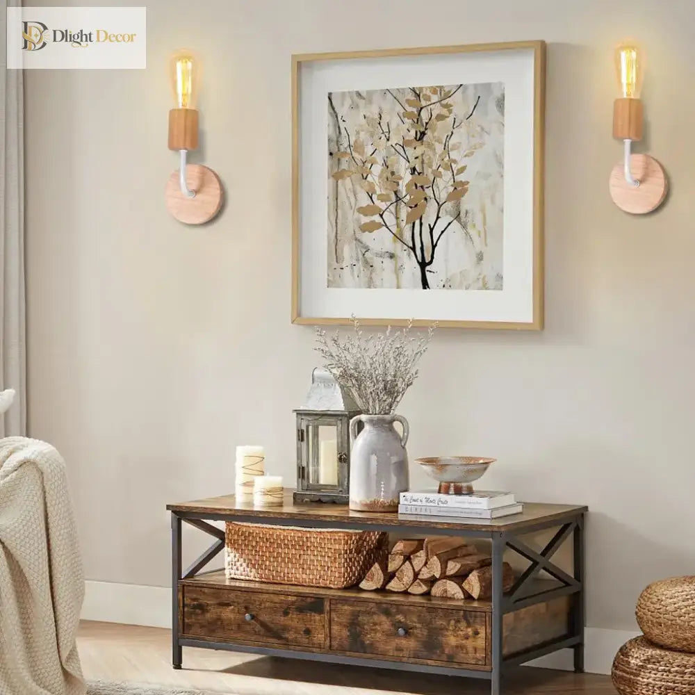 Ella’s Vintage Industrial Wood Wall Lamp Wall Light