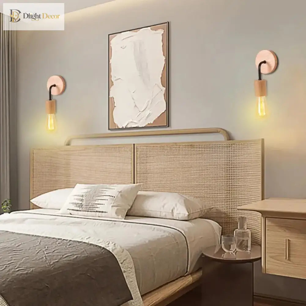 Ella’s Vintage Industrial Wood Wall Lamp Wall Light
