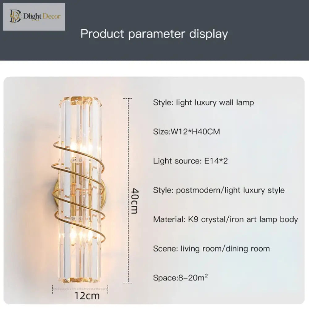 Ella’s Nordic Minimalist Crystal Wall Lamp - Stylish Lighting For Your Tv Background And Aisle
