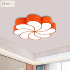 Elliana Modern Led Ceiling Light - Playful Orange & Yellow Spiral Design