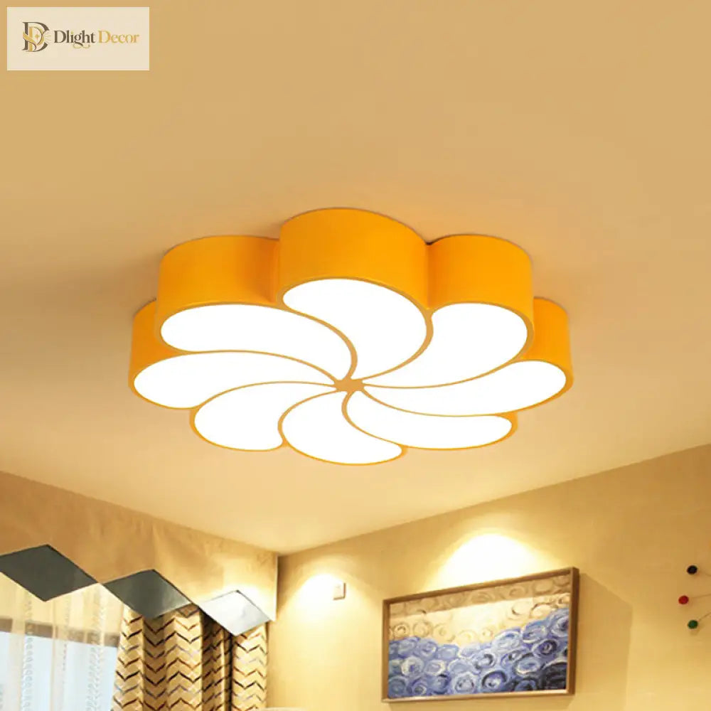 Elliana Modern Led Ceiling Light - Playful Orange & Yellow Spiral Design