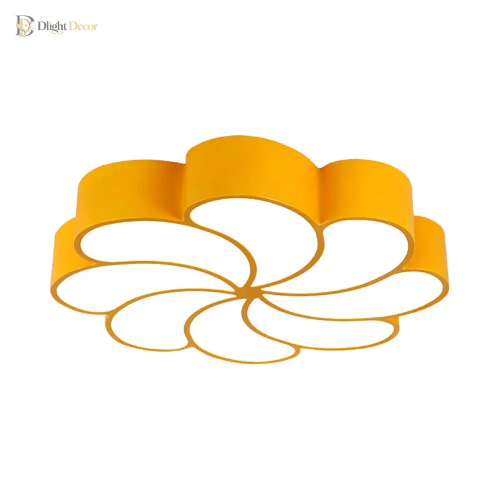 Elliana Modern Led Ceiling Light - Playful Orange & Yellow Spiral Design