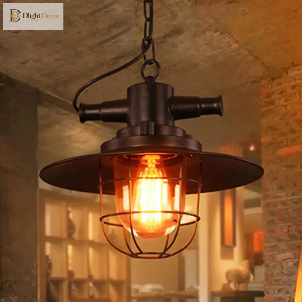 Embolden Your Space With Industrial Elegance: The Black Iron Ceiling Pendant Clear Glass Shade