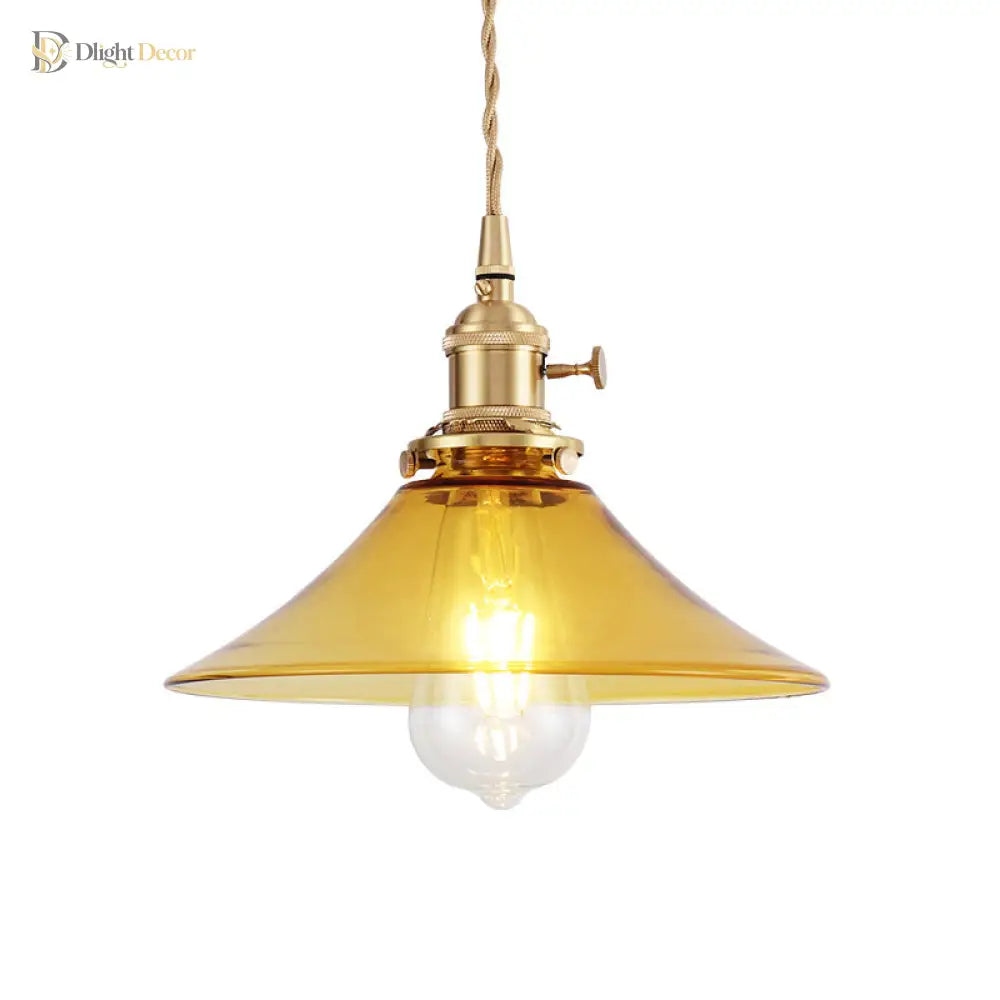 Embrace Warm Elegance With The Farmhouse Amber Glass Pendant Light
