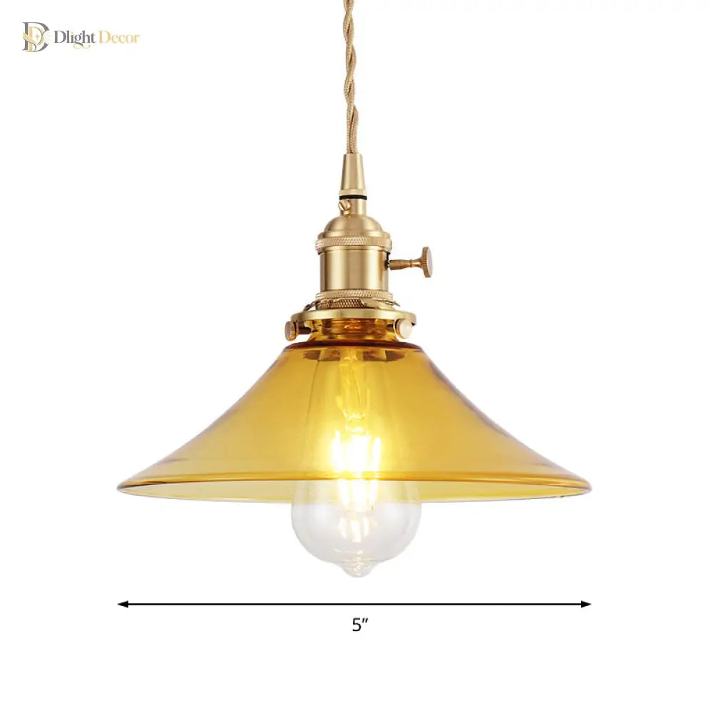 Embrace Warm Elegance With The Farmhouse Amber Glass Pendant Light