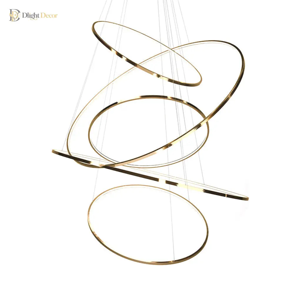 Embrace Modern Elegance With The Extra - Slim Gold Led Pendant Chandelier Lights