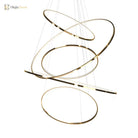 Embrace Modern Elegance With The Extra - Slim Gold Led Pendant Chandelier Lights