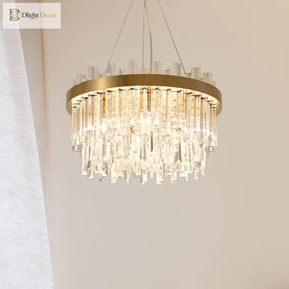 Embrace Modern Elegance With The Faceted Crystal Cylinder Chandelier