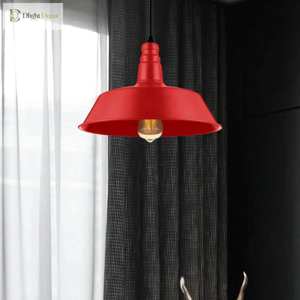 Embrace Industrial Charm And A Pop Of Color: The Red & Green Pendant Light Lighting