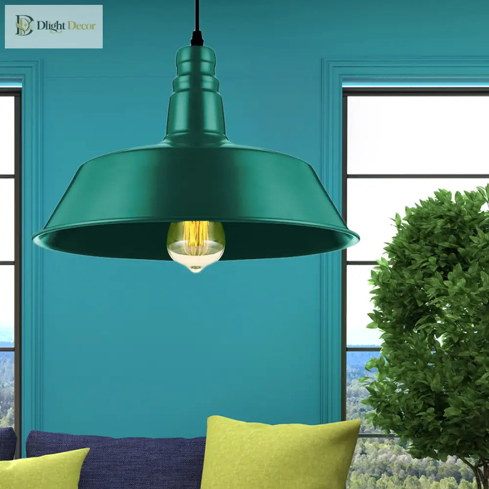 Embrace Industrial Charm And A Pop Of Color: The Red & Green Pendant Light Lighting