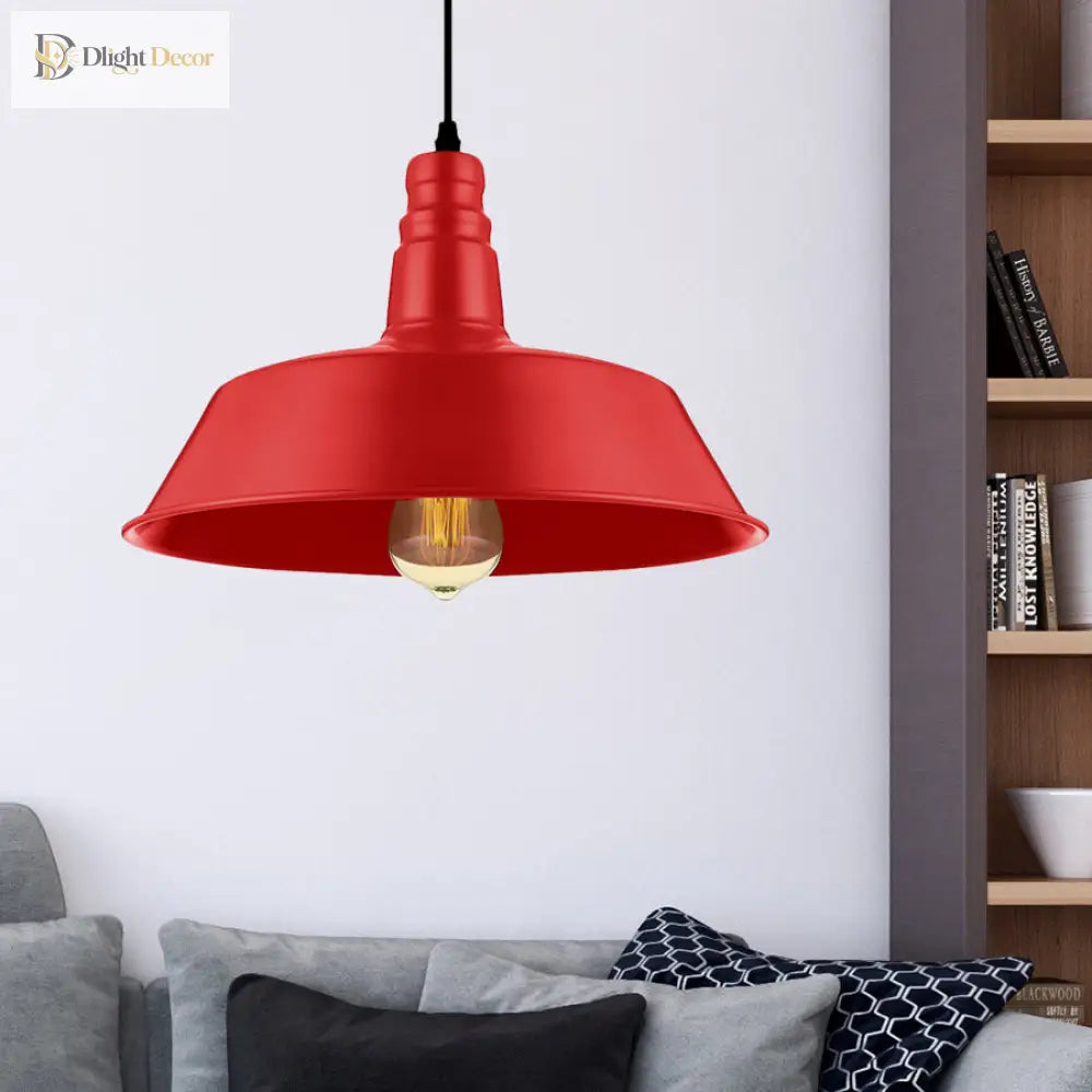 Embrace Industrial Charm And A Pop Of Color: The Red & Green Pendant Light Lighting