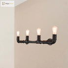 Embrace Industrial Charm And Ample Illumination: The 4 - Bulb Linear Pipe Wall Sconce Wall Light