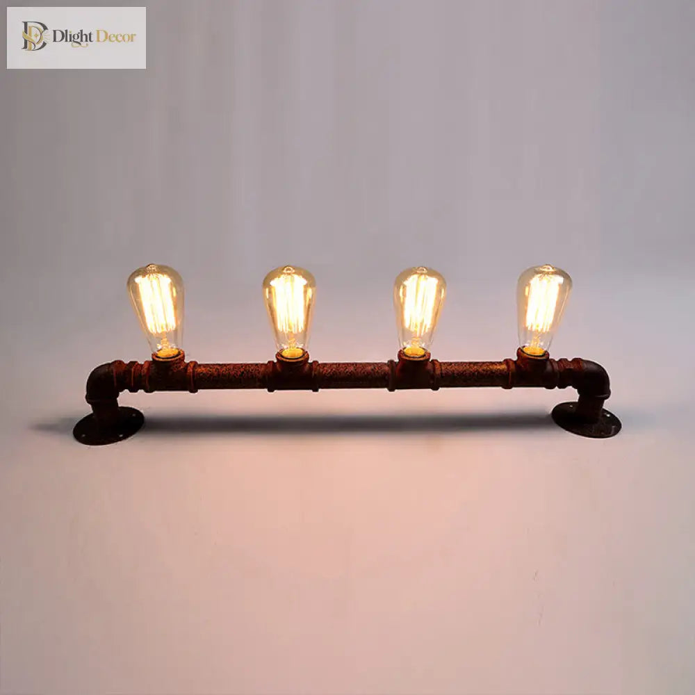 Embrace Industrial Charm And Ample Illumination: The 4 - Bulb Linear Pipe Wall Sconce Wall Light