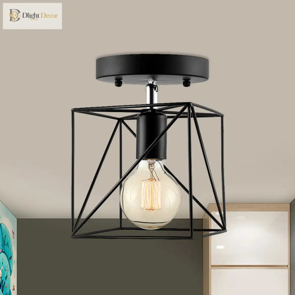Emersyn Your Space With Exposed Beauty: The Wire Frame Semi - Flush Ceiling Light