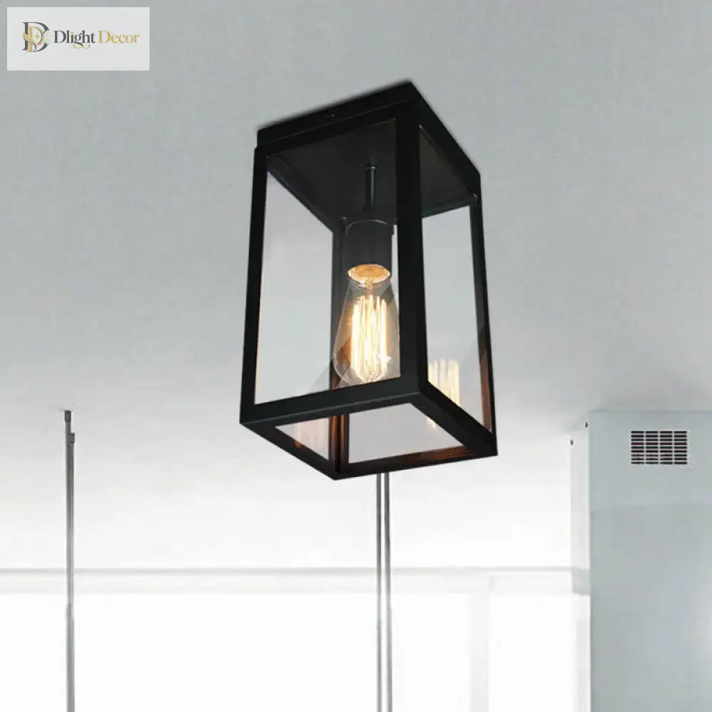 Emery Modern Rectangular Glass Ceiling Light