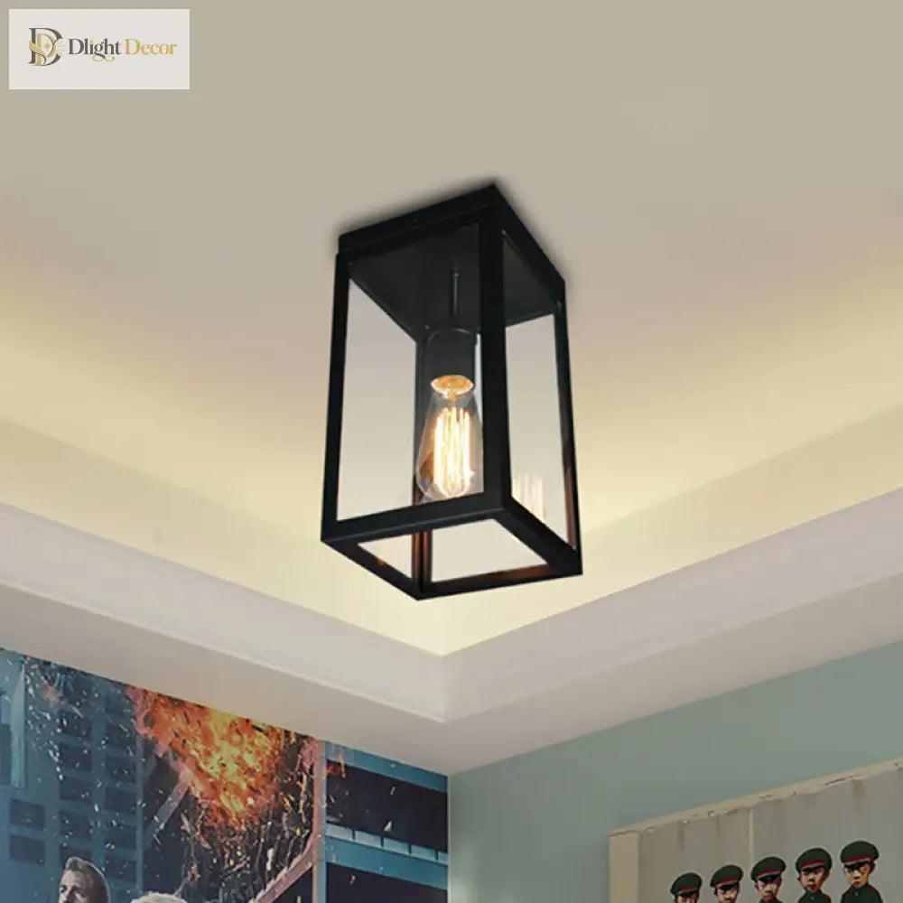 Emery Modern Rectangular Glass Ceiling Light