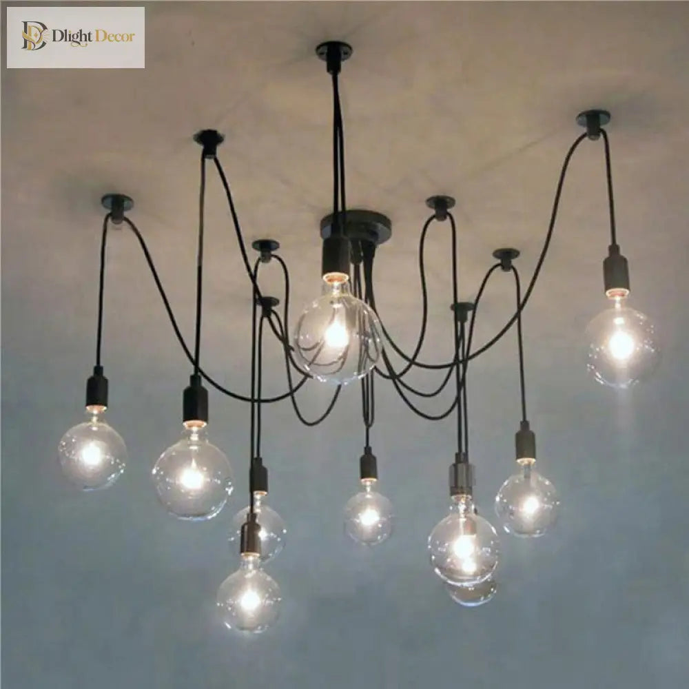 Emma’s Led Spider Chandelier - Diy Art Ceiling Lamp With Adjustable Wires Ceiling Light
