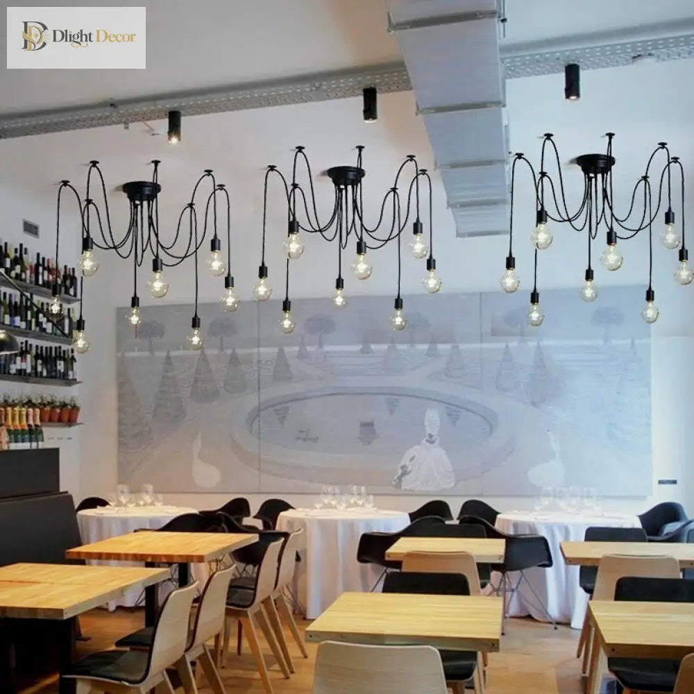 Emma’s Led Spider Chandelier - Diy Art Ceiling Lamp With Adjustable Wires Ceiling Light