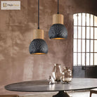 Enrich Your Space With Industrial Charm And Natural Beauty: The Cement Ceiling Light Wood Dome